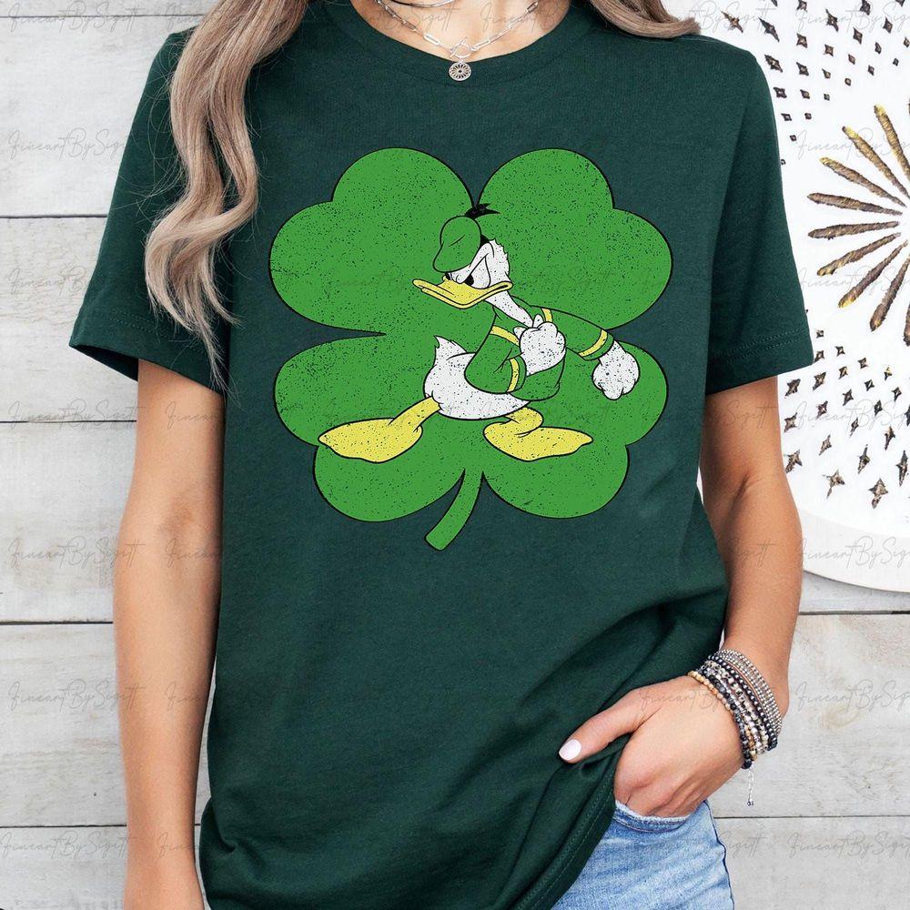 Disney Donald Duck Retro Shamrock St Patrick's Day Shirt Irish Shirt St Patrick's Day Sweatshirt Retro Teacher Shirt Hha336 Design T-shirt